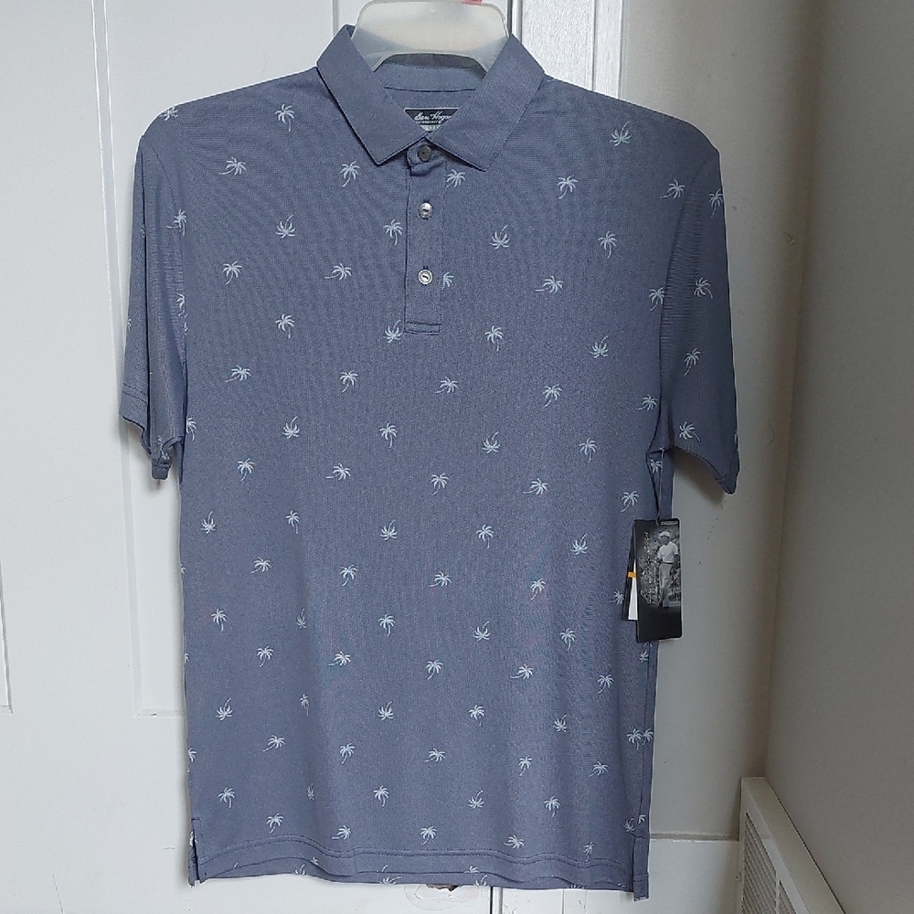 Men's Gray Palm Tree Polo Shirt